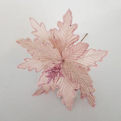 Flor Artificial Natal Rosa 25cm
