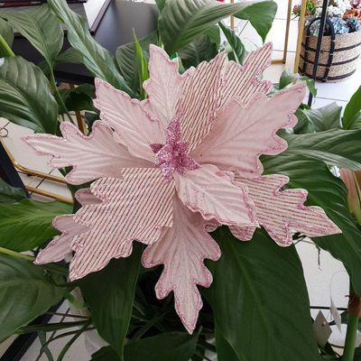 Flor Artificial Natal Rosa 25cm