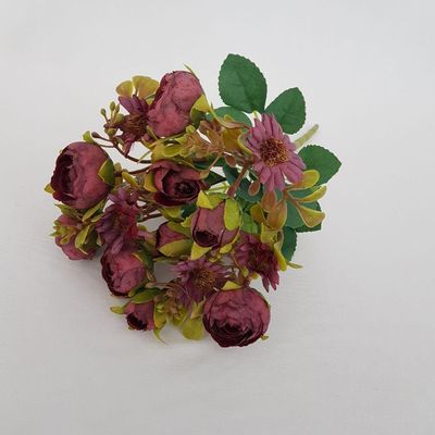 Flor Artificial Buquê Camélia E Margarida 30cm