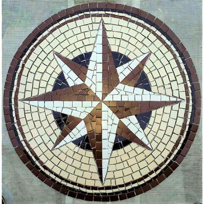 Rosa Dos Ventos Em Mosaico Cerâmicas Tamanho 150cm
