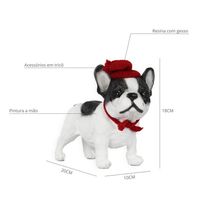 Figura Natalina Bulldog Francês De Resina Bravadecor