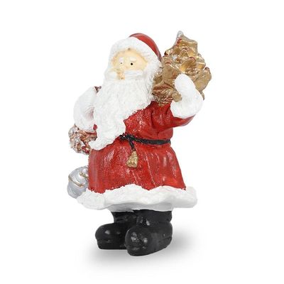 Figura Natalina Mini Papai Noel Com árvore De Resina 18cm Bravadecor