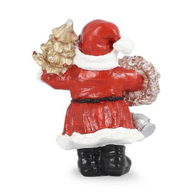 Figura Natalina Mini Papai Noel Com árvore De Resina 18cm Bravadecor