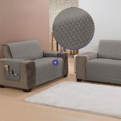 Protetor De Sofá King 2 Lugares Classic 100% Poliéster Cor:cinza