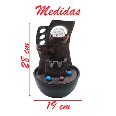 Fonte De água Decorativa Cascata 2 Quedas Luz De Led Bivolt