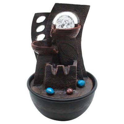 Fonte De água Decorativa Cascata 2 Quedas Luz De Led Bivolt