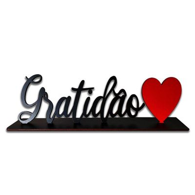 Palavra De Mesa Mdf Adesivada Com Base Mdf Gratidão