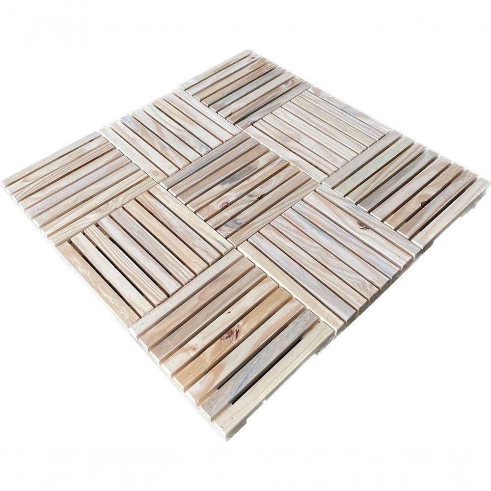Piso 50X50 Madeira Pinus 50X50Cm Vazado Para Lojas