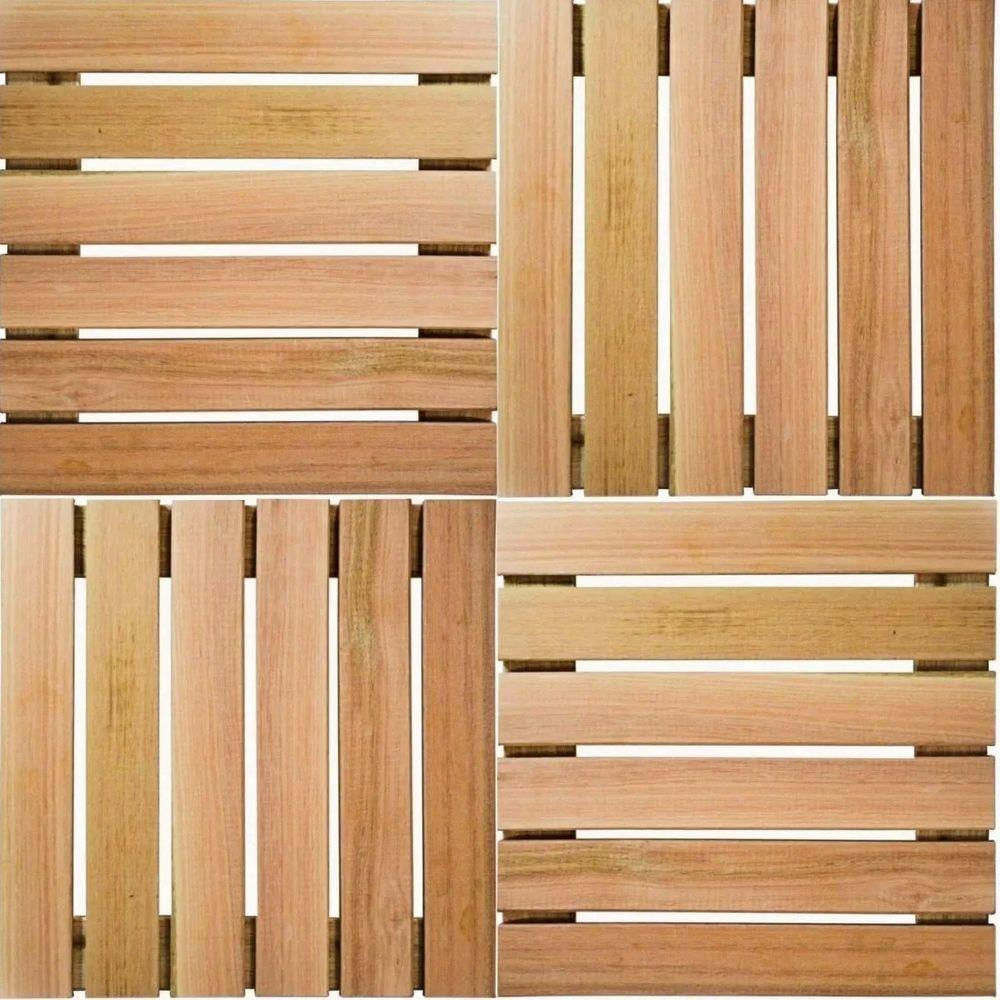 Piso 50X50 Madeira Pinus 50X50Cm Vazado Para Lojas