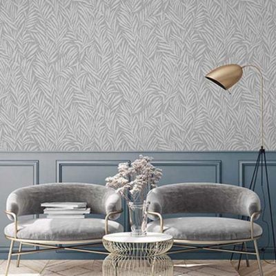 Papel De Parede Lille Folhagem Prata 52509