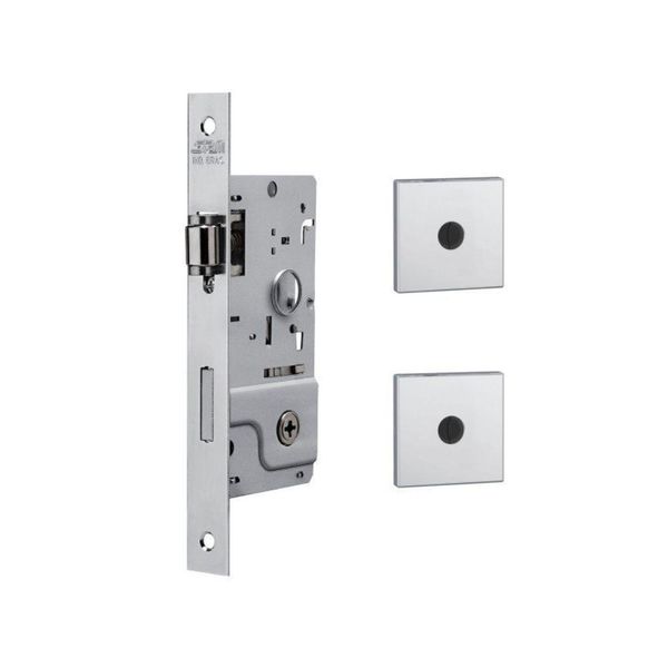 Kit Fechadura Pivotante 800 Roseta Quadrada Inox Tetra Externa - Stam
