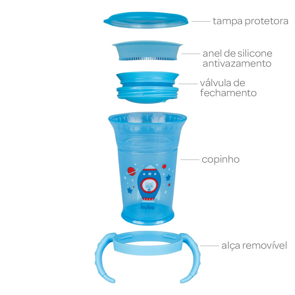 COPO DE TREINAMENTO 360. C0M ALCA REMOVIVEL - AZUL - BUBA