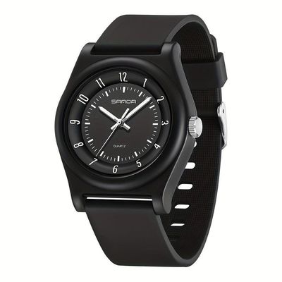 Relógio De Quartzo Elegante Sanda Ultrafino, Display Analógico Preto Completo
