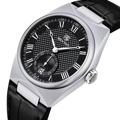Relógio De Quartzo Retrô Masculino Pulseira Design Animal Print Impermeável 3atm Prata