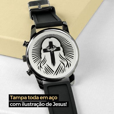 Relogio Masculino Preto Aço + Pulseira Qualidade Premium
