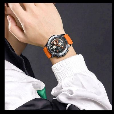 Relógio De Quartzo Masculino Laranja