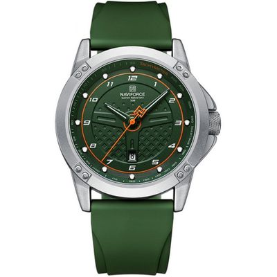 Relógio De Quartzo Masculino Casual Pulseira De Silicone Impermeavel Verde