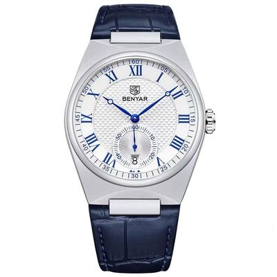 Relógio De Quartzo Retrô Masculino Pulseira Design Animal Print Impermeável 3atm Azul