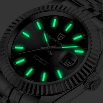 Relogio Analógico Masculino Automatico Em Aço Inoxidavel Impermeavel 10 Atm Preto