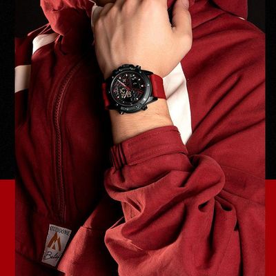 Relógio Digital Led Impermeável Masculino Multifuncional Esportivo Vermelho