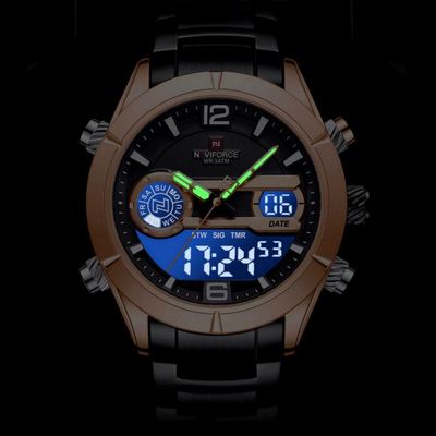 Relógio Impermeável Digital Masculino Esportivo Duplo Display Rosê
