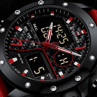 Relógio Digital Led Impermeável Masculino Multifuncional Esportivo Vermelho