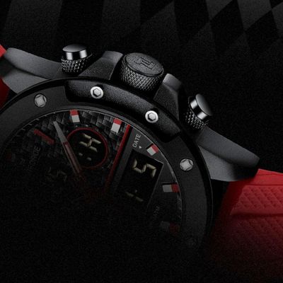 Relógio Digital Led Impermeável Masculino Multifuncional Esportivo Vermelho