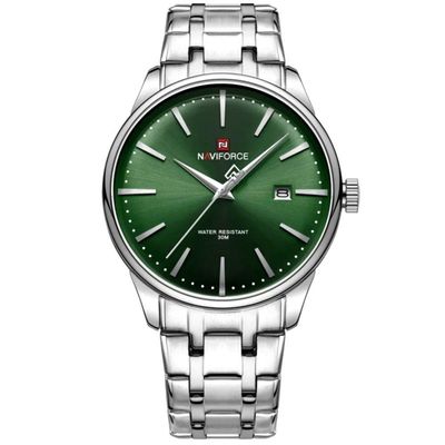Relógio De Quartzo Masculino Pulseira De Aço Inoxidável Resistente à água Verde