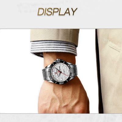 Relógio De Pulso Masculino De Quartzo Design Casual Em Aço Inoxidável Impermeavel Branco