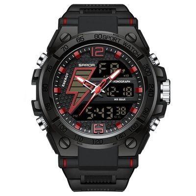 Relógio Masculino Militar Esportivo Digital 6137 Preto Vermelho