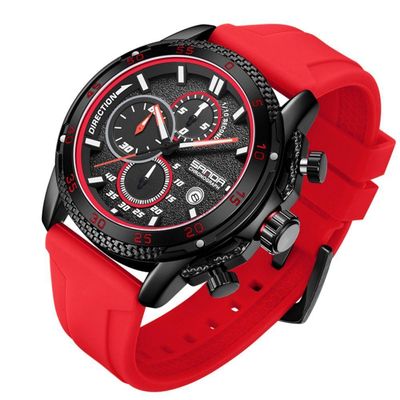 Relógio Masculino De Silicone Quartzo Esportivo 3atm Vermelho