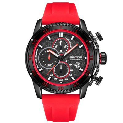 Relógio Masculino De Silicone Quartzo Esportivo 3atm Vermelho