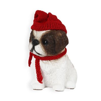 Figura Natalina Mini Shih-tzu De Resina Bravadecor