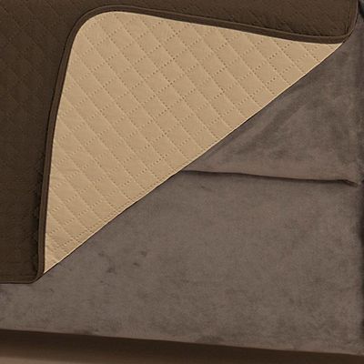 Protetor De Sofá Impermeável Dupla Face 2 E 3 Lugares King Microfibra - /caqui