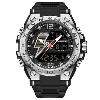 Relógio Masculino Militar Esportivo Digital 6137 Preto Cinza