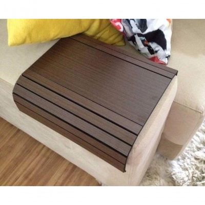 Kit 2un Esteira Bandeja Reto Flexível Para Braço Sofá Marrom