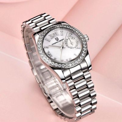 Relógio Feminino De Quartzo Design Ultra Fino Elegante Com Strass Impermeavel - Branco