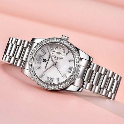 Relógio Feminino De Quartzo Design Ultra Fino Elegante Com Strass Impermeavel - Branco