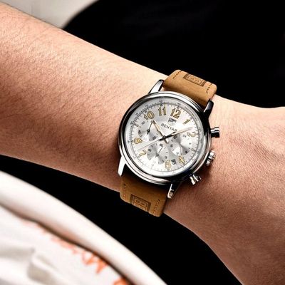 Relógio De Quartzo Masculino Design Esportivo Impermeavel Ponteiros Luminosos Branco