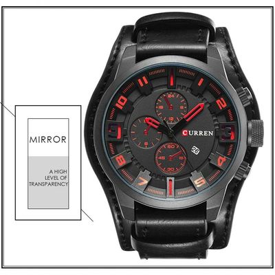 Relógio Masculino Curren 8225 À Prova D'Água Vermelho