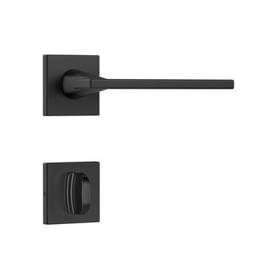 Kit Porta De Madeira 62 X 2,10 Friso Agatha Bat.misto 14cm Fech.wc Preto Fosco Lado Direito - Hale