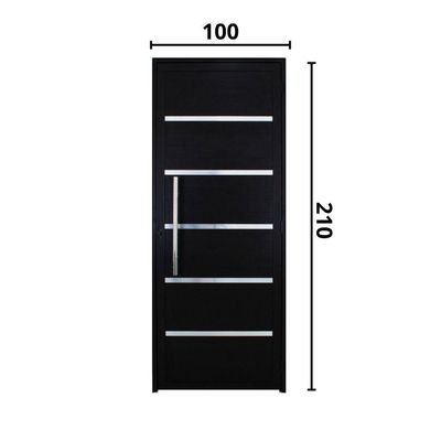 Porta Lambril Solara Com Puxador E Visor 1.00 X 2.10 Preta Lado Esquerdo – Hale