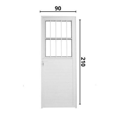 Porta Social Lambril Alumínio Branco 2.10 X 90 Lado Direito – Hale