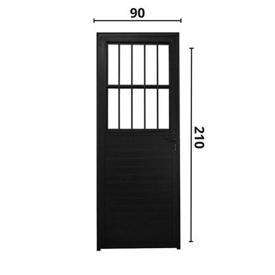 Porta Social Lambril Alumínio Preto 2.10 X 90 Lado Direito – Hale