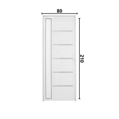 Porta Lambril Solara Com Visor 80 X 2.10 Branca Lado Esquerdo - Hale