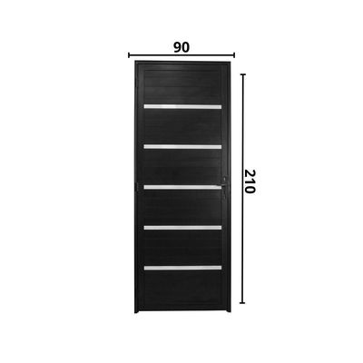 Porta Lambril Solara 90 X 2.10 Preta Lado Esquerdo - Hale