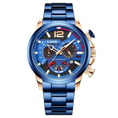 Relógio Masculino De Pulso Esporte Aço Inoxidável Luminoso