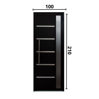 Porta Lambril Solara Com Puxador E Visor 1.00 X 2.10 Preta Lado Direito – Hale