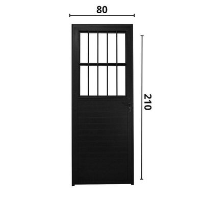 Porta Social Lambril Alumínio Preto 2.10 X 80 Lado Esquerdo – Hale