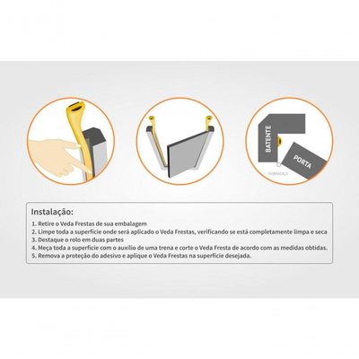 Veda Frestas Médias Adesivo Marrom 4 Mm 6 M Comfort Door